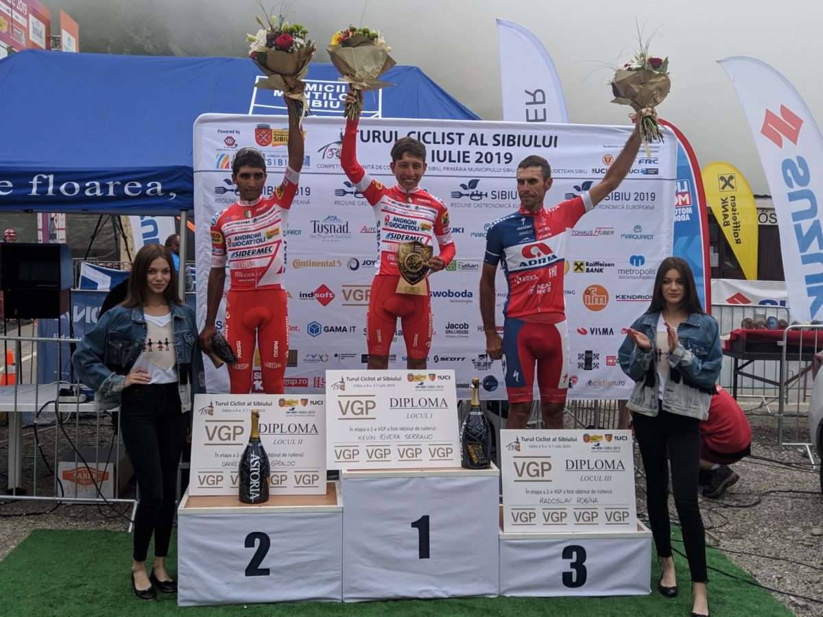 Il podio della seconda tappa del Sibiu Tour