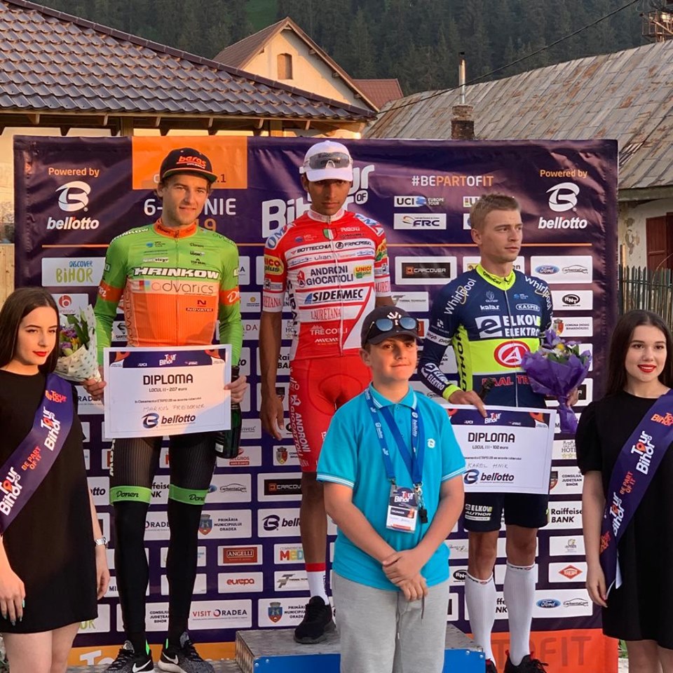 Il podio della seconda tappa B del Tour of Bihor