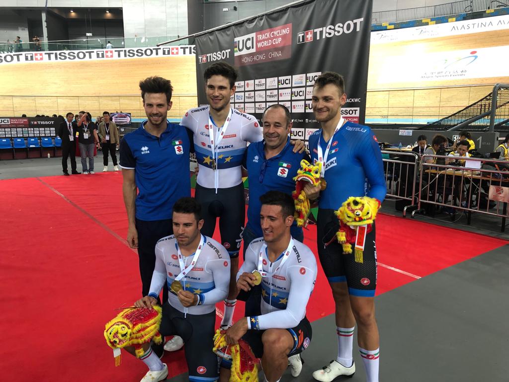 Azzurri del quartetto con Marco Villa