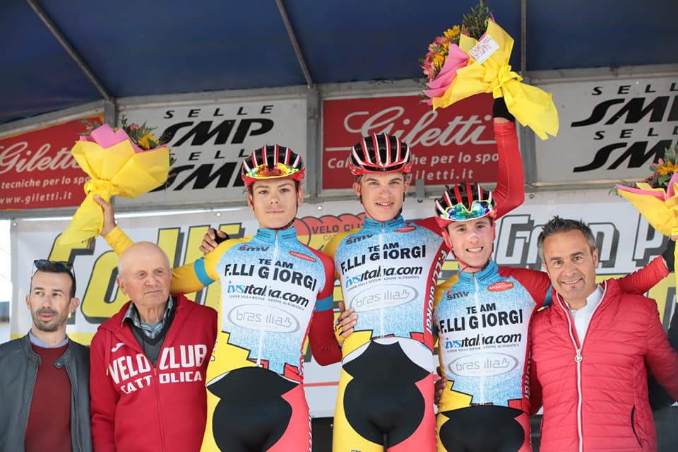 Il podio del Gp Colli Marignanesi 2019 (foto Stefano Ballandi)