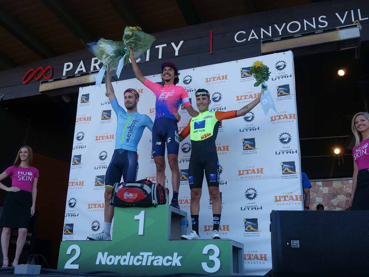 Il podio della quinta tappa del Tour of Utah