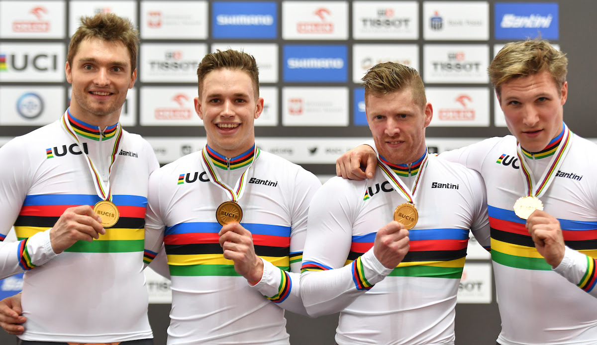 L'Olanda campione del mondo della Velocità a squadre maschile (foto Sportfoto.nl)