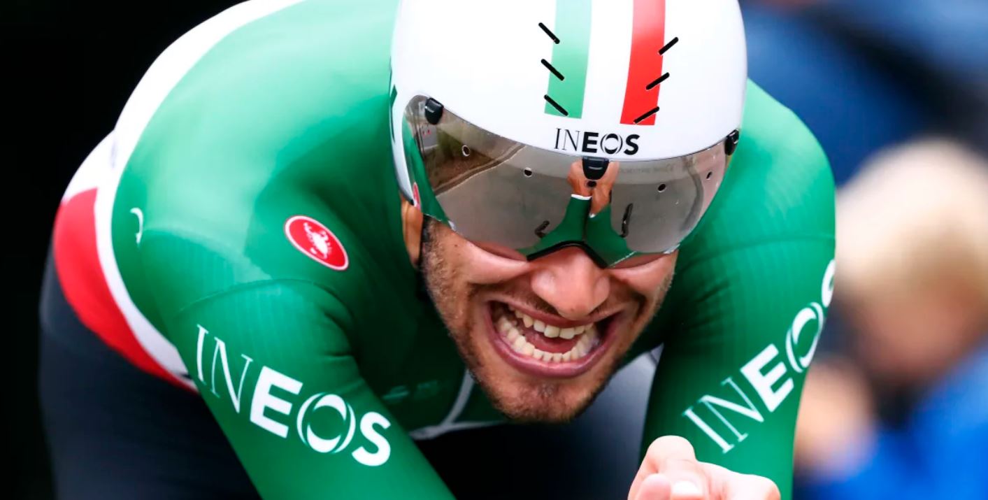 Filippo Ganna vince la cronometro del Binck Bank Tour (foto Getty Images / Team Ineos)