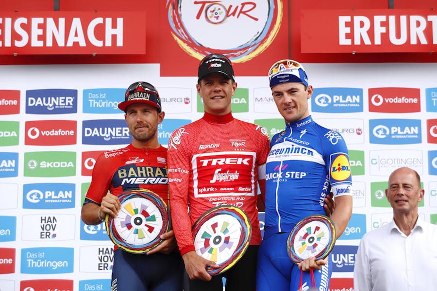 Il podio finale del Deutschland Tour 2019 (foto Getty Images)