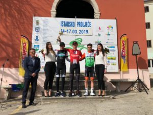 Il podio della seconda tappa dell'Istrian Spring Trophy 2019