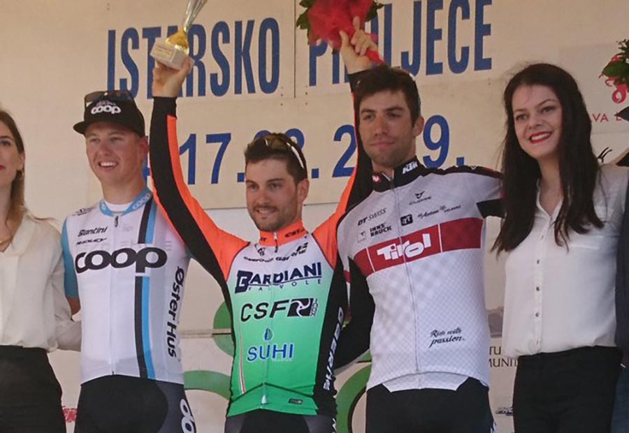 Il podio dell'ultima tappa dell'Istrian Spring Trophy 2019