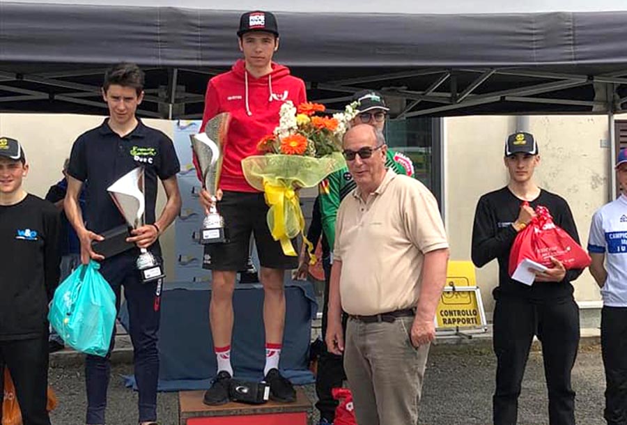 Il podio della Primavera Cup Juniores vinta a Massa da Pietro Aimonetto