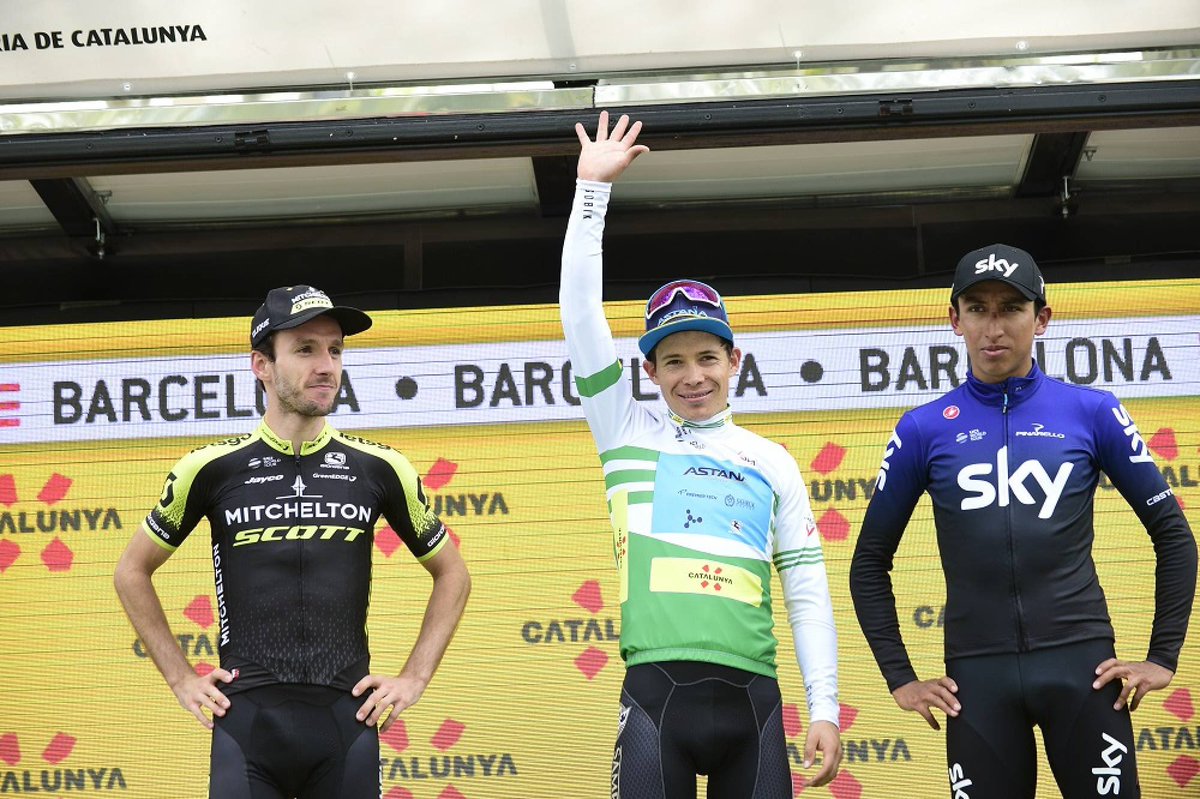 Il podio finale della Volta a Catalunya 2019 vinta da Miguel Angel Lopez