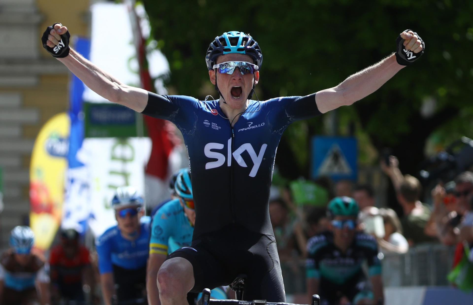 Tao Geoghegan Hart vince la prima tappa del Tour of the Alps 2019 (foto Pentaphoto)