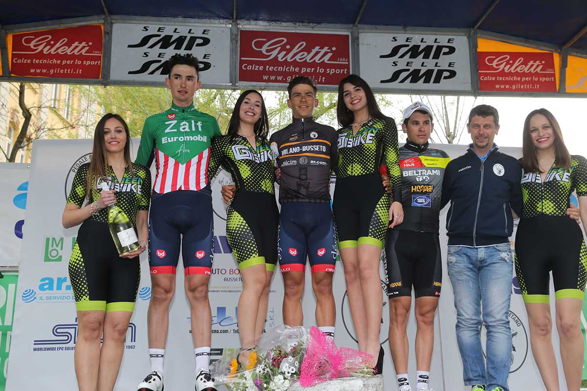 Il podio della Milano-Busseto 2019 (foto Soncini)