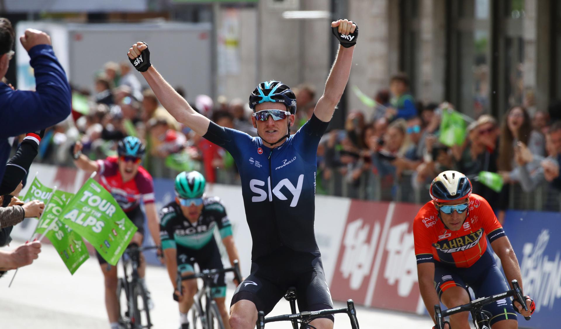 Tao Geoghegan Hart vince la quarta tappa del Tour of the Alps 2019 (foto Pentaphoto)