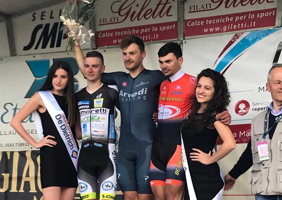 Il podio della Coppa Caduti di Reda 2019 vinta da Davide Plebani
