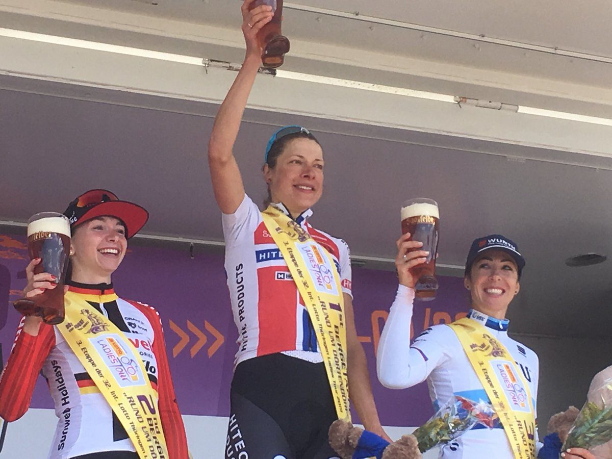 Il podio della terza tappa del Lotto Thüringen Ladies Tour