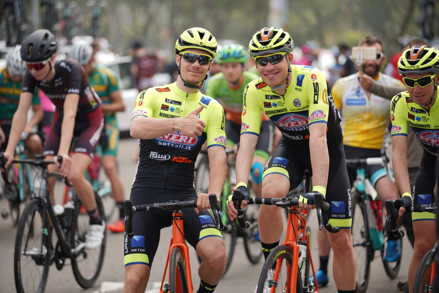 Moreno Marchetti festeggia la prima vittoria nella terza tappa del Tour of Albania