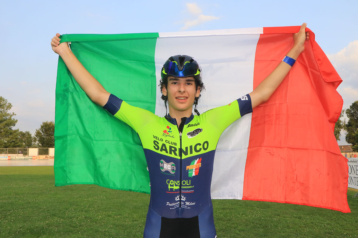Michael Vanni campione italiano Omnium Endurance tra gli Allievi (foto Fabiano Ghilardi)