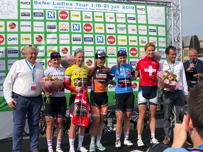 Il podio con le maglie finali del BeNe Ladies Tour 2019