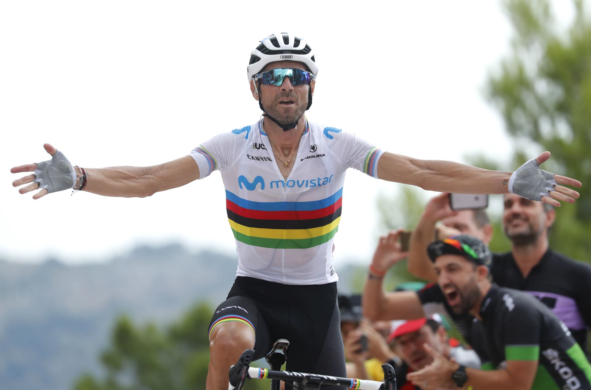 Alejandro Valverde vince la settima tappa della Vuelta a Espana (foto Unipublic / Photogomez Sport)