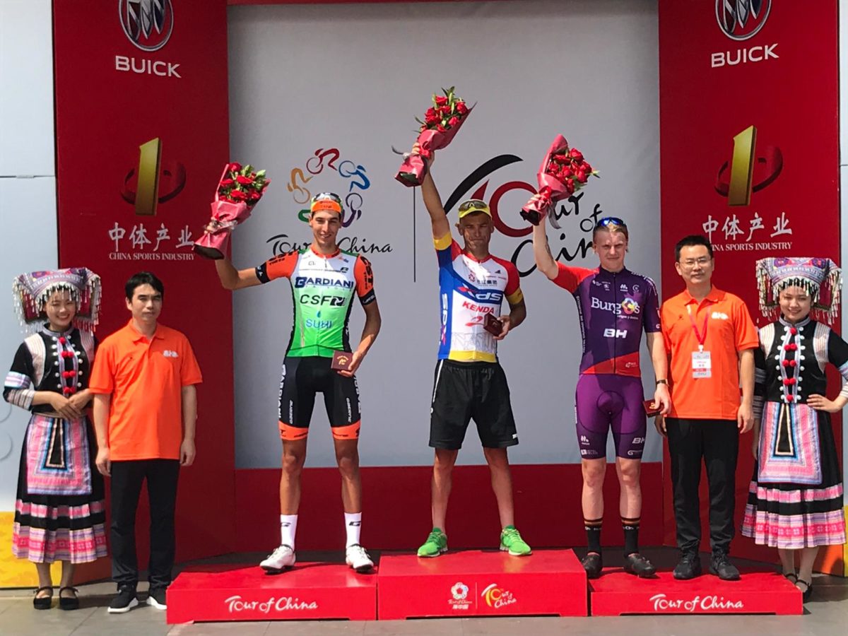 Il podio della sesta tappa del Tour of China I