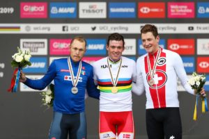 Il podio del Mondiale 2019 (foto SWpix)