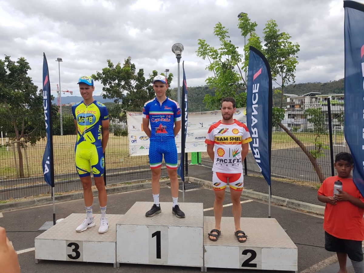 Il podio della settima tappa del Giro della Nuova Caledonia 2019