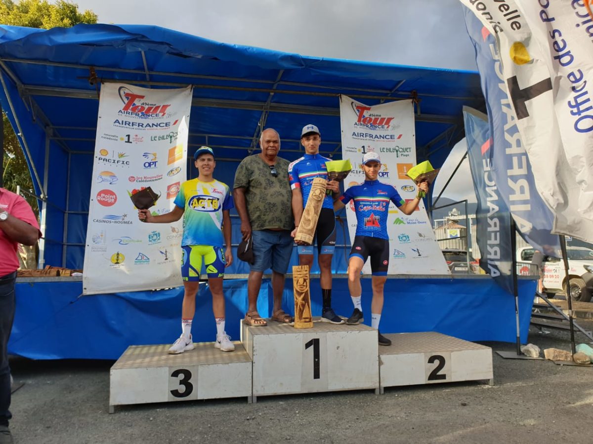 Il podio della sesta tappa B del Giro della Nuova Caledonia