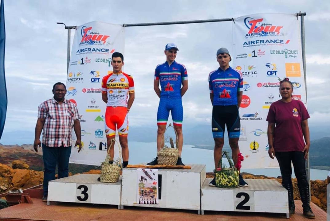 Il podio della quinta tappa del Giro della Nuova Caledonia