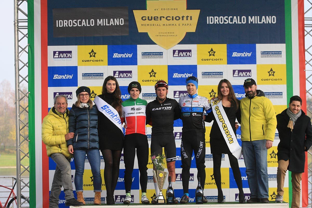Il podio della gara Open maschile del Gp Guerciotti (foto Fabiano Ghilardi)