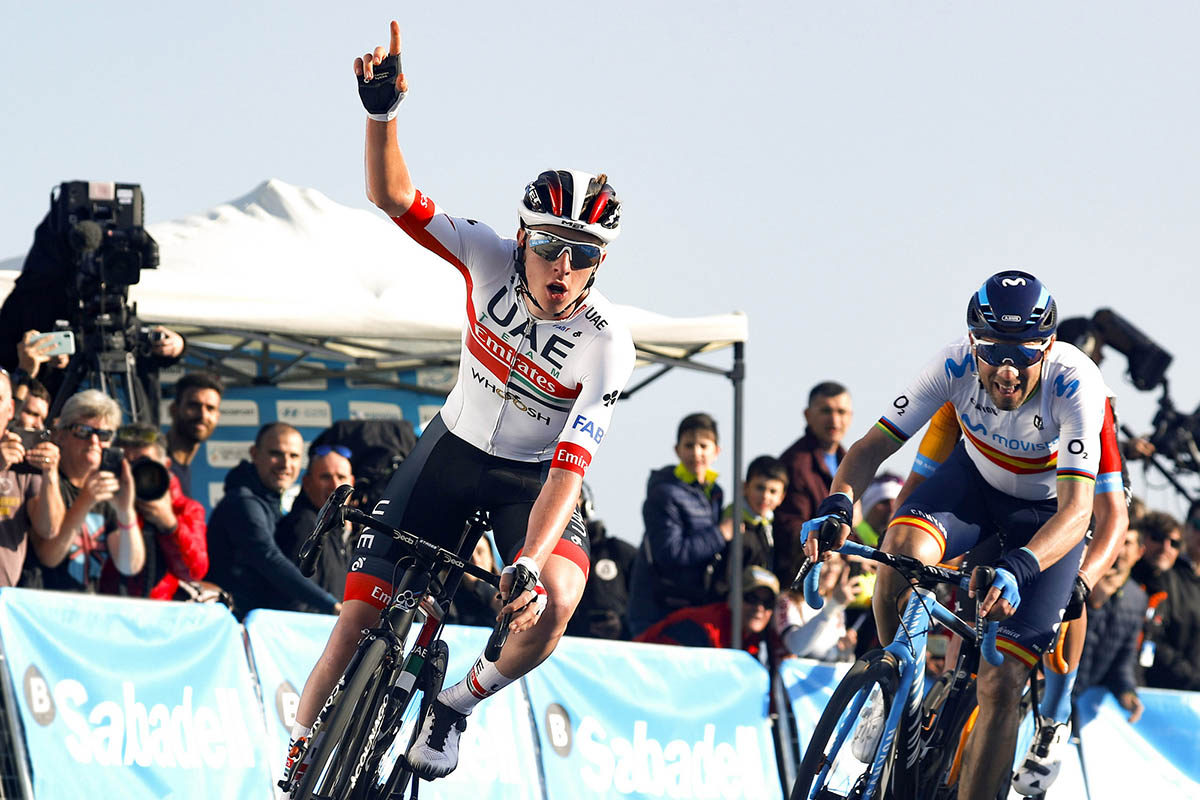 Tadej Pogacar vince la seconda tappa della Volta a la Comunitat Valenciana 2020 (foto BettiniPhoto)