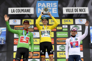 Il podio finale della Parigi-Nizza 2020 vinta da Max Schachmann (foto BettiniPhoto)