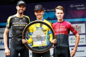 Il podio finale dell'Herald Sun Tour 2020 vinto da Jai Hindley (foto Con Chronis)
