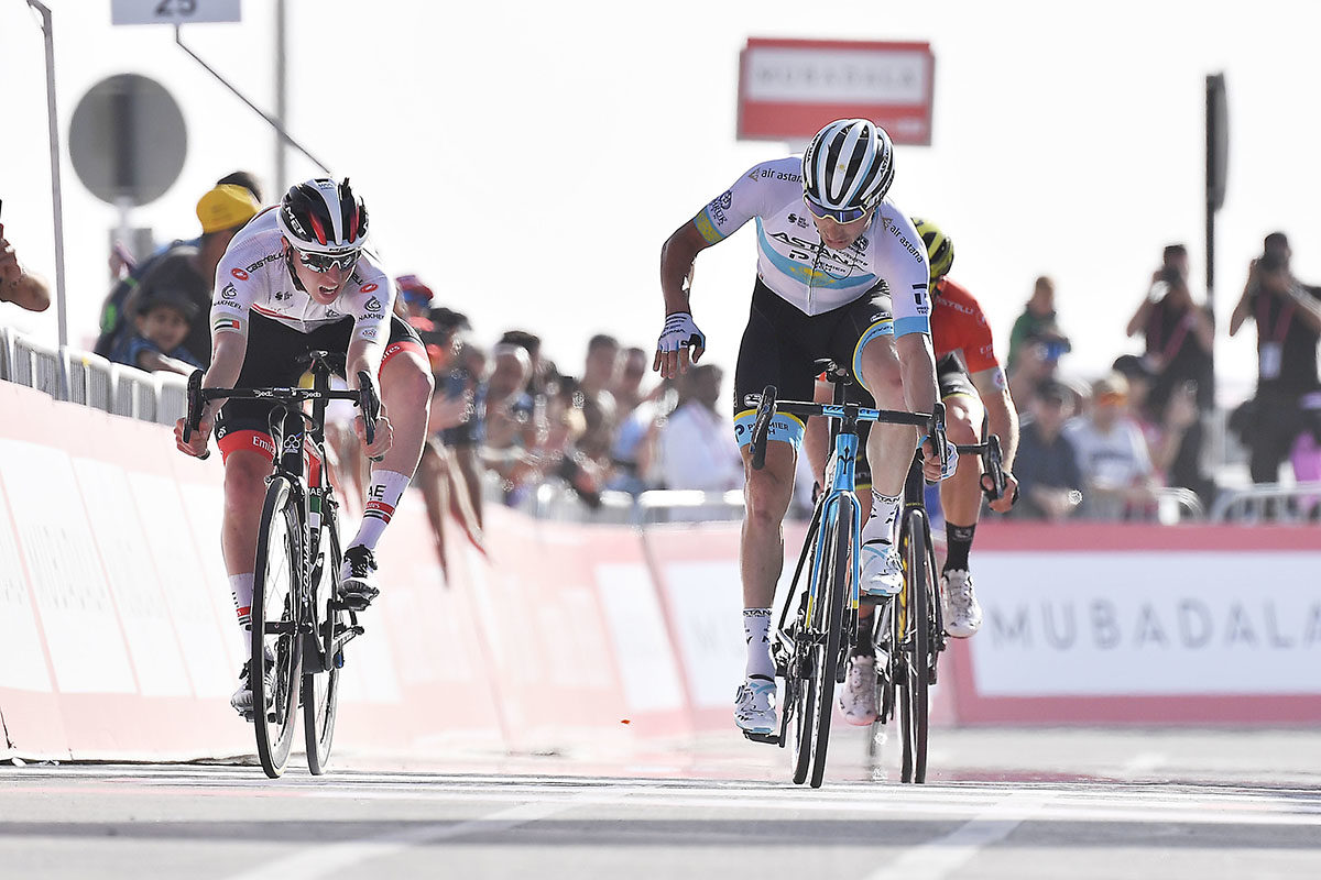 Tadej Pogacar vince la quinta tappa dell'UAE Tour 2020 (foto LaPresse)