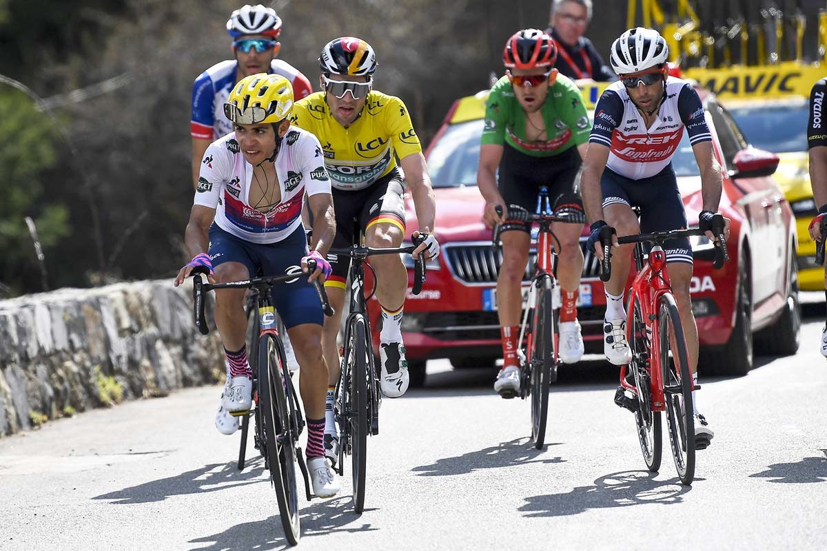 Il gruppetto dei migliori nell'ultima tappa della Parigi-Nizza 2020 (foto BettiniPhoto)