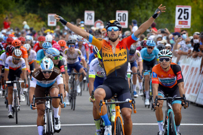 Sonny Colbrelli vince la seconda tappa della Route d'Occitanie 2020 (foto Cor Vos/BettiniPhoto)