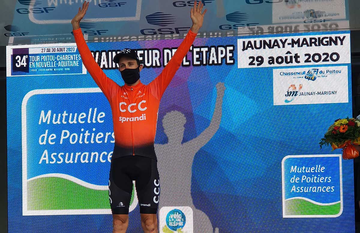 Josef Cerny vince la seconda semitappa della terza tappa del Tour du Poitou Charentes 2020