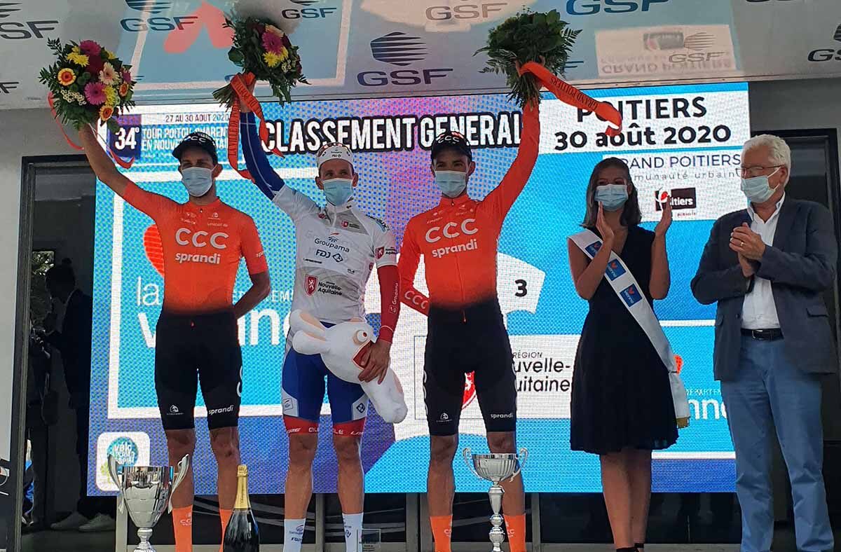Il podio finale del Tour du Poitou Charentes 2020