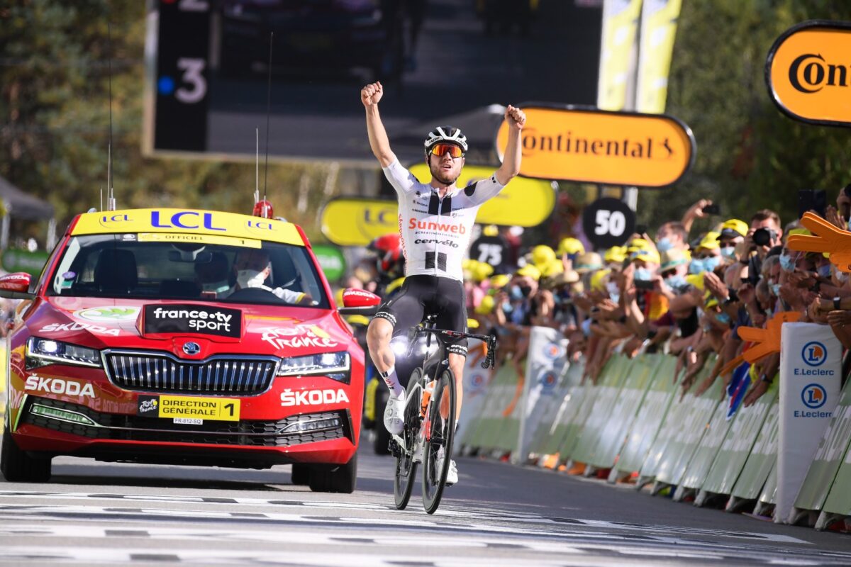 Marc Hirschi vince la dodicesima tappa del Tour de France (foto PresseSports/Bernard Papon)