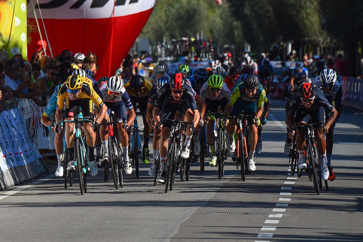 L'arrivo della terza tappa della Settimana Internazionale Coppi e Bartali 2020 (foto BettiniPhoto)