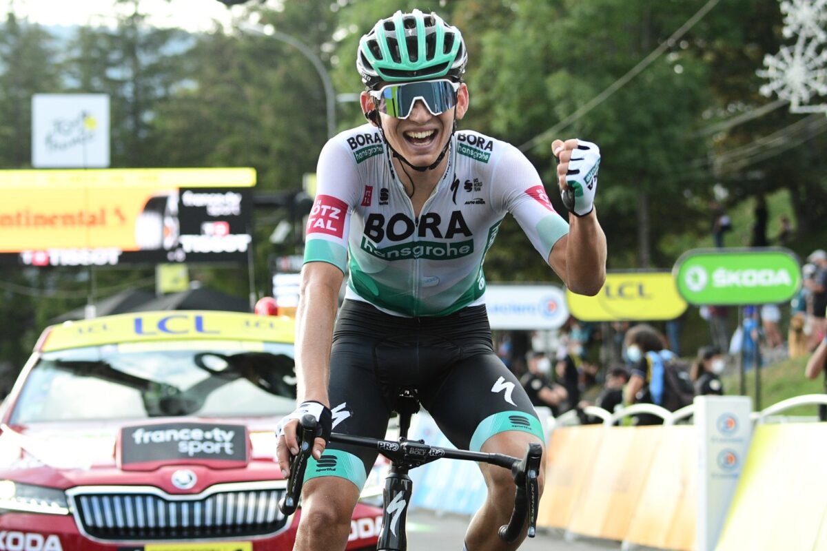 Lennard Kämna vince la 16/a tappa del Tour de France 2020 (foto A.S.O. / Alex Broadway)