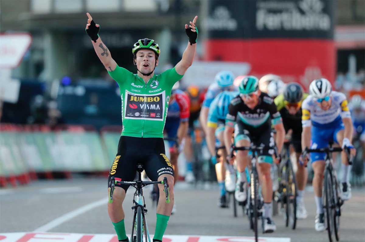 Primoz Roglic vince la decima tappa della Vuelta a Espana 2020 (foto Unipublic / Photogomez Sport)