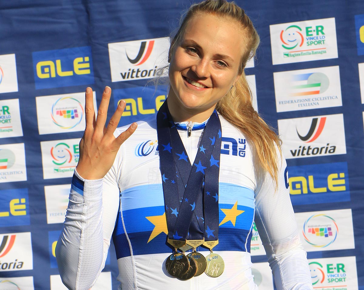 Lea Sophie Friedrich ha conquistato 4 titoli europei in pista a Fiorenzuola (foto Fabiano Ghilardi)
