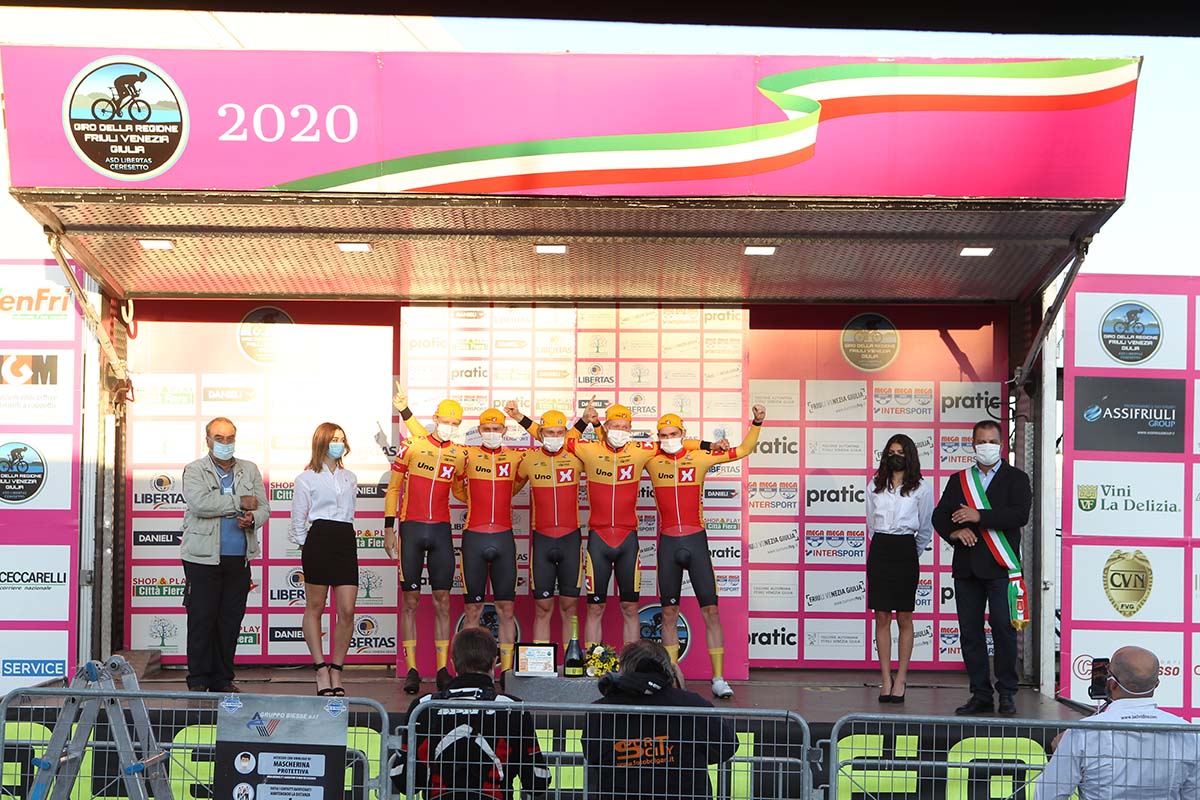 La Uno-X vince la la cronosquadre di apertura del Giro del Friuli V.G. 2020 (foto Bolgan)
