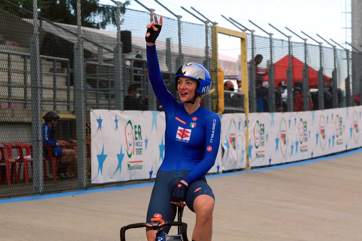 Chiara Consonni vince l'Europeo dell'Eliminazione Donne U23 a Fiorenzuola (foto Fabiano Ghilardi)