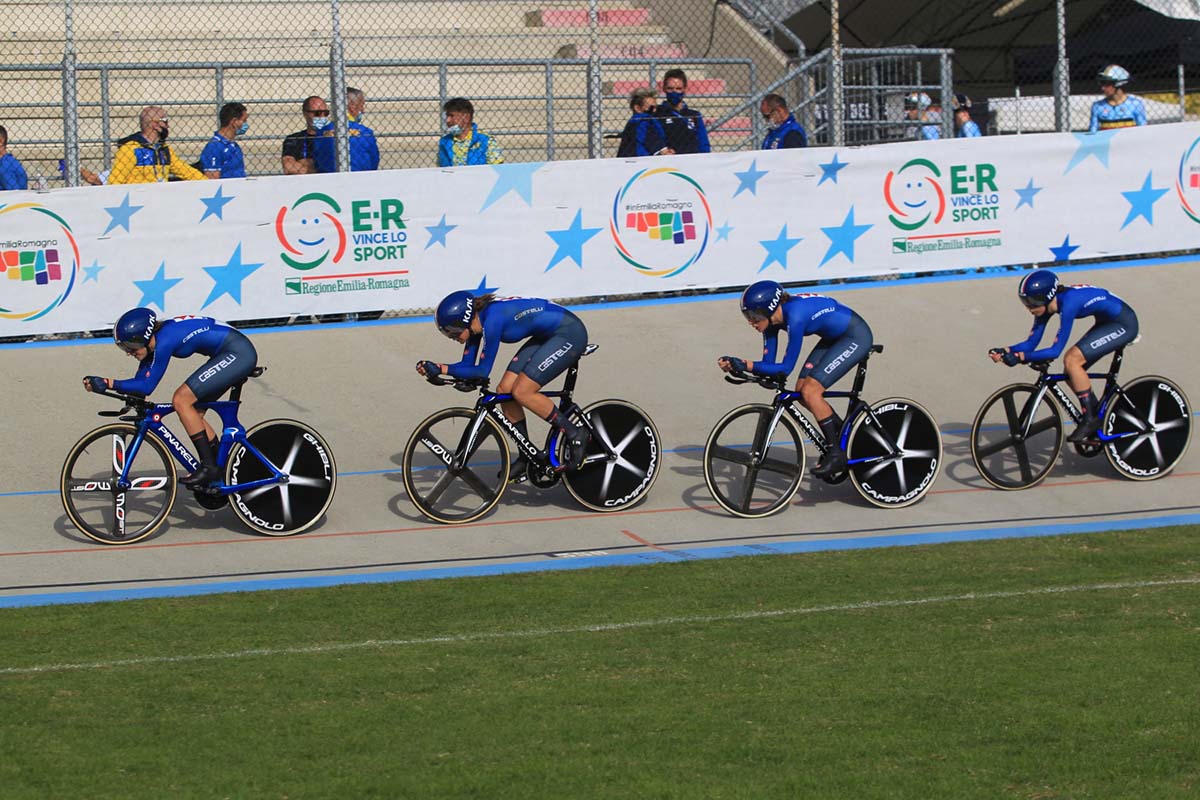Il quartetto Donne Junior agli Europei di Fiorenzuola (foto Fabiano Ghilardi)