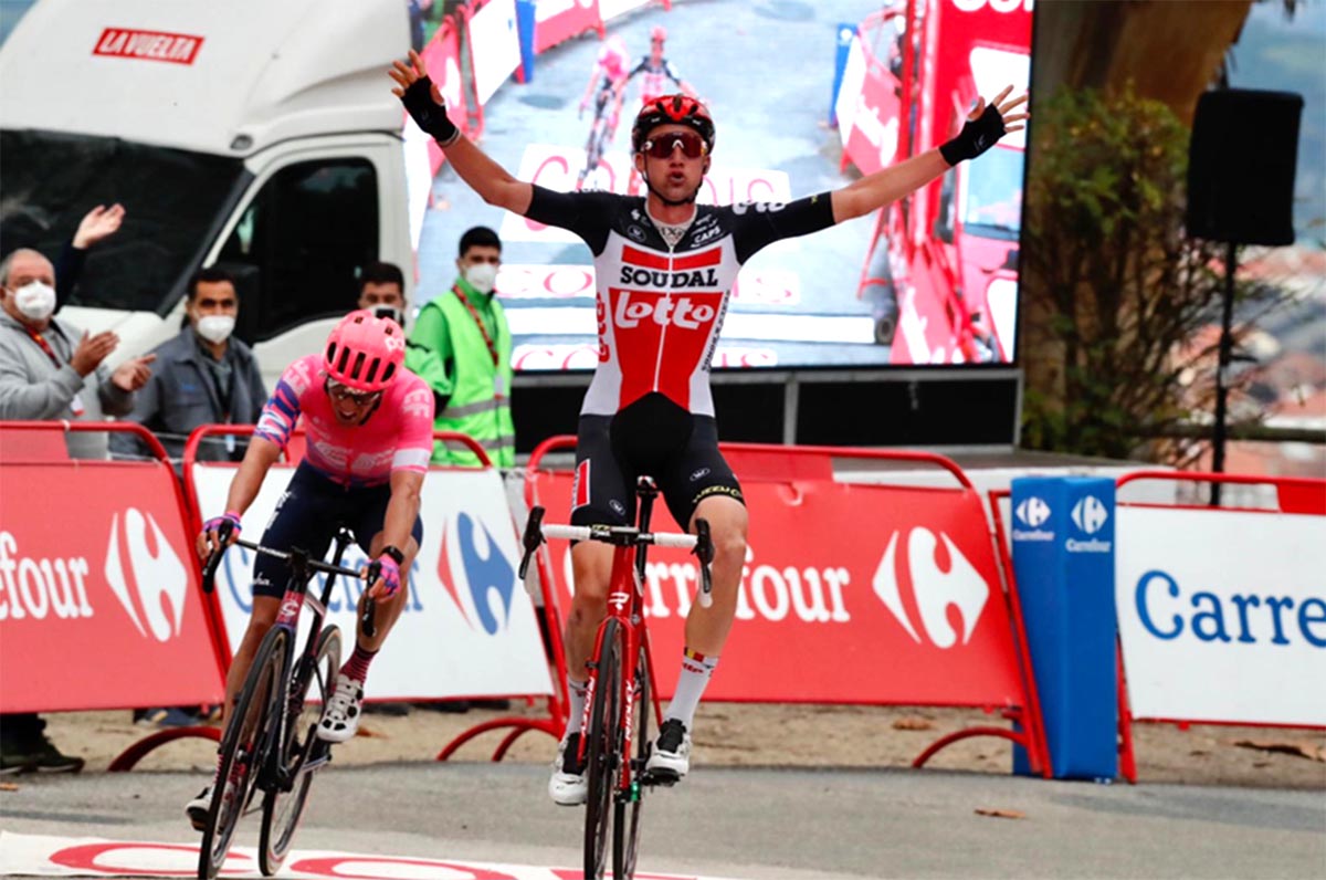 Tim Wellens vince la tappa 14 della Vuelta a Espana 2020 (Unipublic / Photogomez Sport)