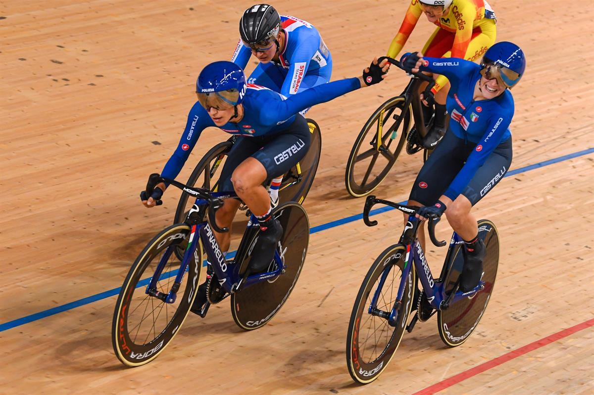 Vittoria Guazzini ed Elisa Balsamo campionesse europee della Madison Donne Elite a Plovdiv (foto BettiniPhoto)