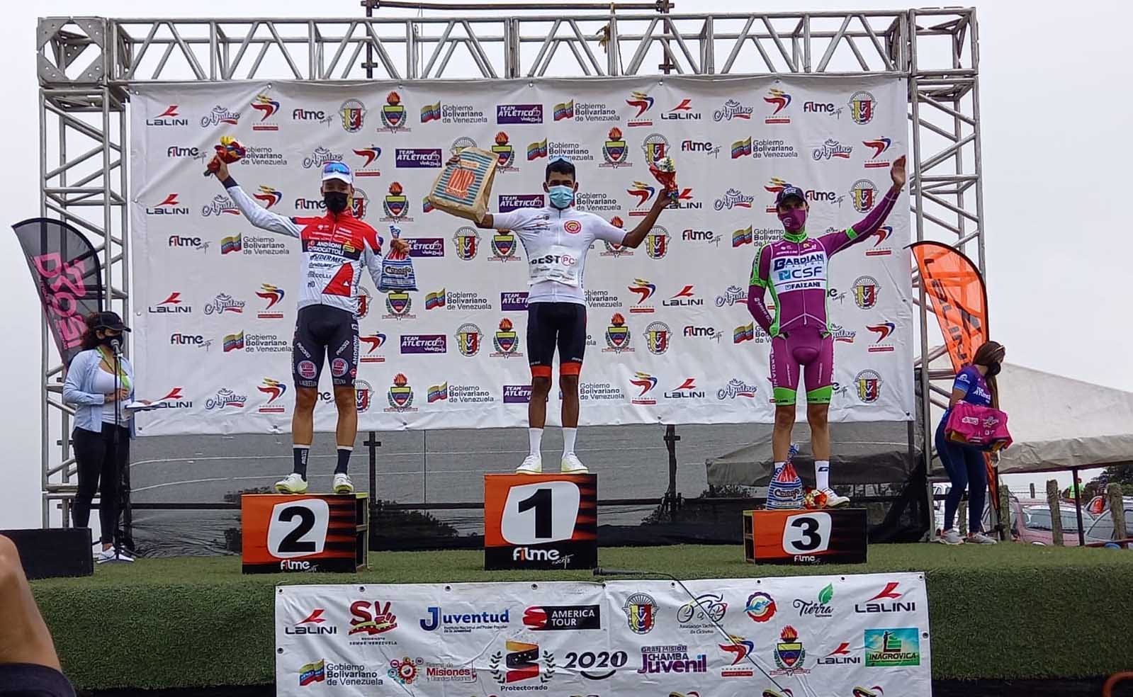 Il podio della sesta tappa della Vuelta al Tachira 2021