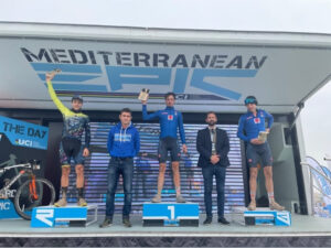 Il podio della seconda tappa della Mediterranean Epic vinta da Daniele Braidot