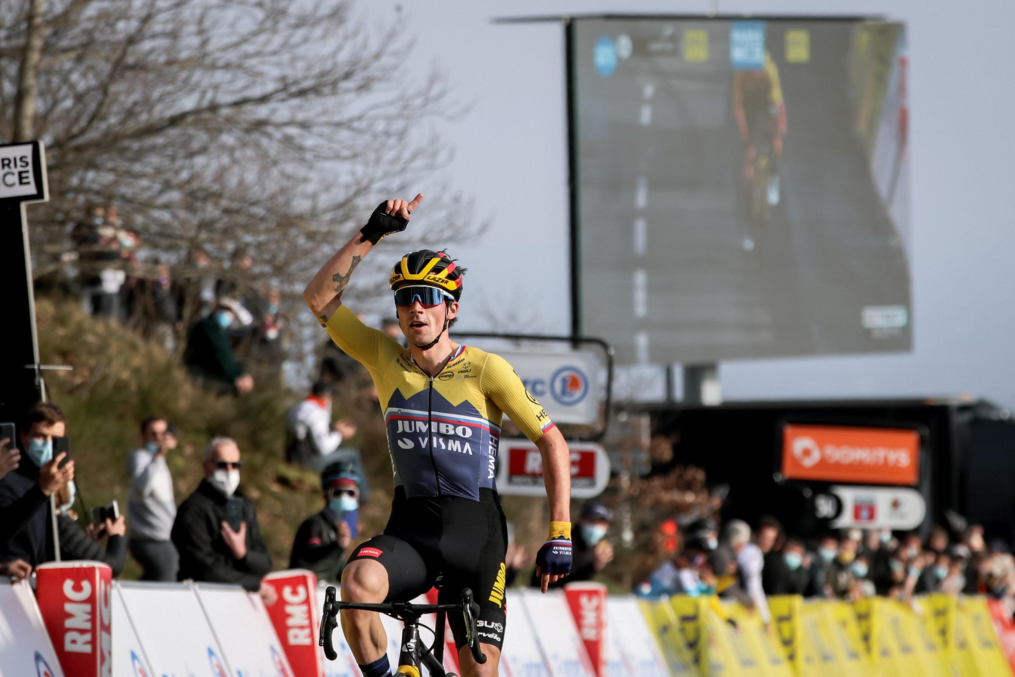 Primoz Roglic vince la quarta tappa della Parigi-Nizza 2021 (foto ASO / F. Boukla)