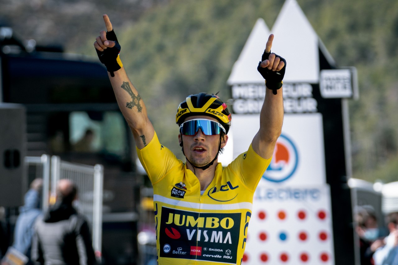 Primoz Roglic vince la settima tappa della Parigi-Nizza 2021 (foto A.S.O. / Fabien Boukla)