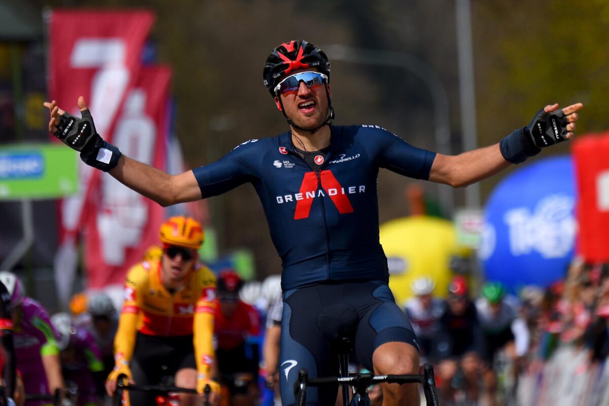 Gianni Moscon vince la prima tappa del Tour of the Alps 2021 (foto BettiniPhoto)